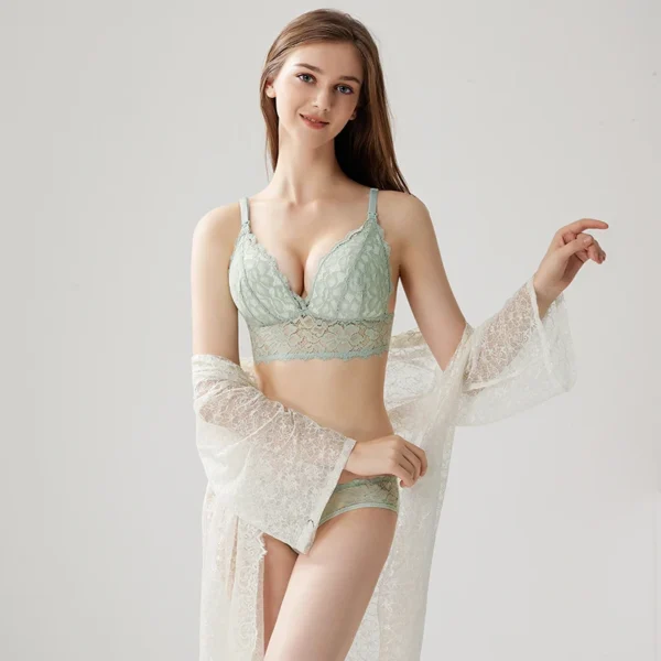Soutien-Gorge Vert d'Allaitement en Dentelle – Image 2