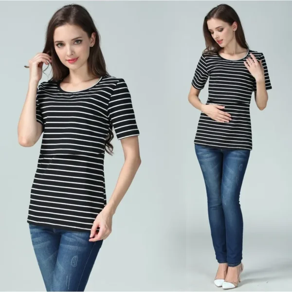 T-shirt d'Allaitement à Rayures – Image 4
