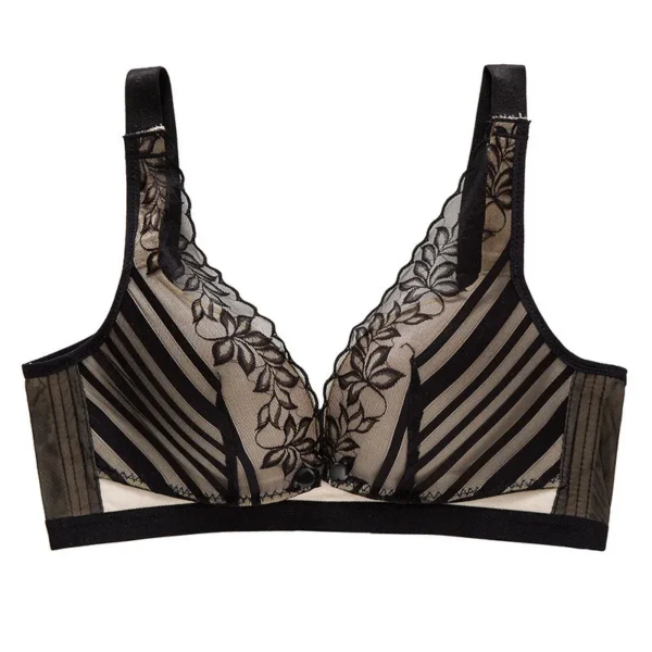 Soutien-Gorge d'Allaitement en Coton et Dentelle Noir – Image 3