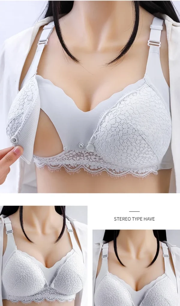 Soutien-Gorge d'Allaitement  en Dentelle Bleu – Image 5