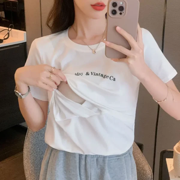 T-shirt d'Allaitement blanc
