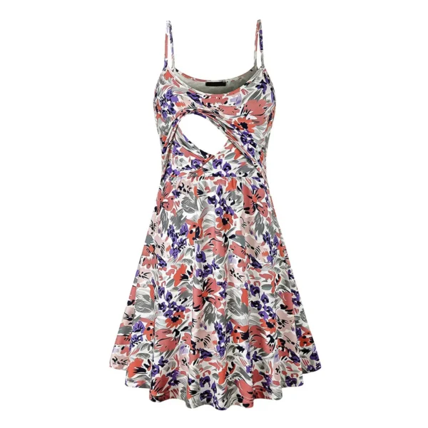 Robe d'allaitement courte fleuri – Image 2