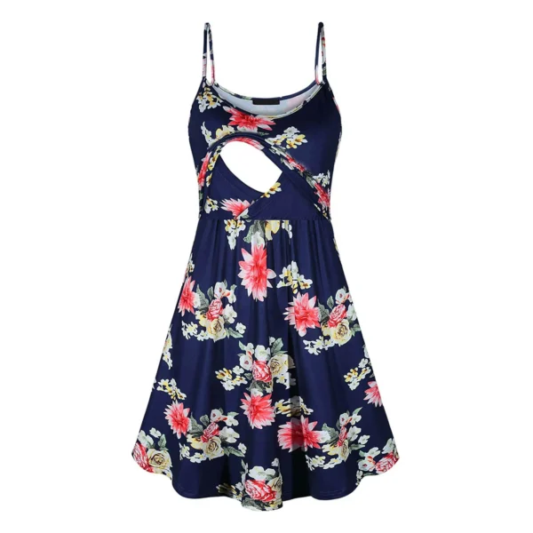 Robe d'allaitement courte fleuri