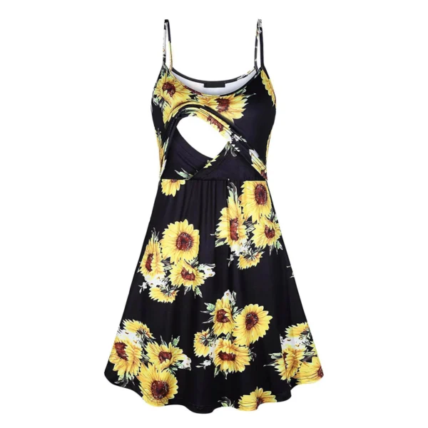 Robe d'allaitement courte fleuri – Image 3