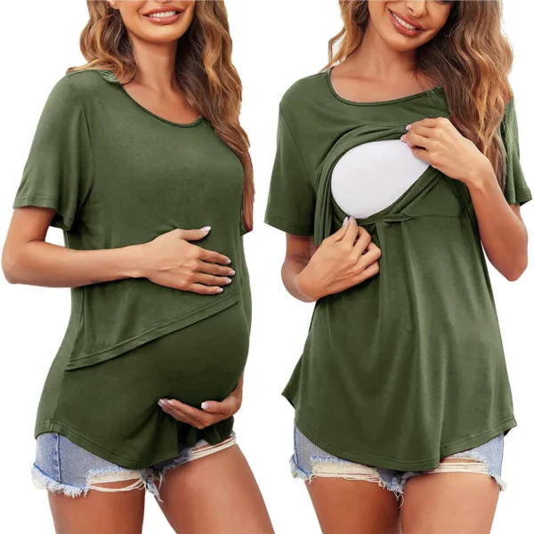 T-shirt d'allaitement asymétrique