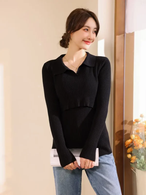 Pull d'allaitement noir – Image 3