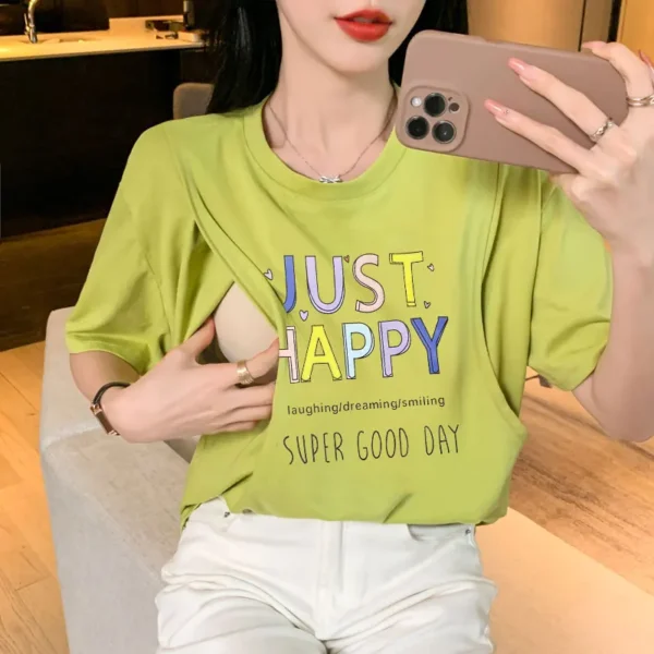 T-shirt d'Allaitement Just Happy – Image 2