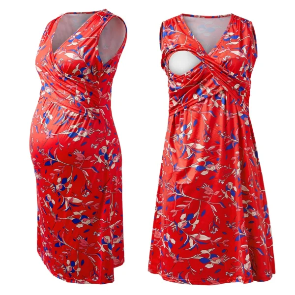 Robe d'Allaitement Rouge – Image 2