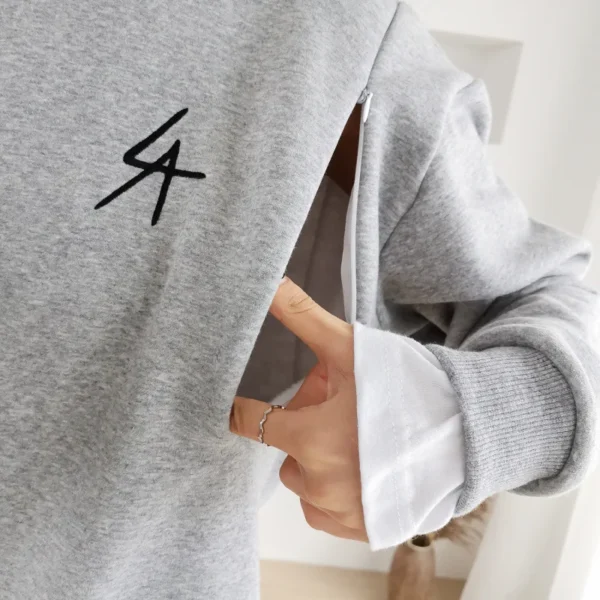 Sweat d'allaitement gris – Image 3