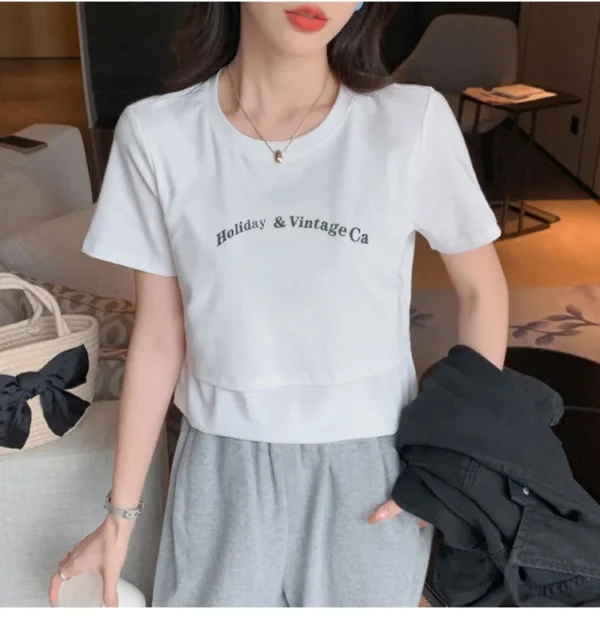 T-shirt d'Allaitement blanc – Image 2